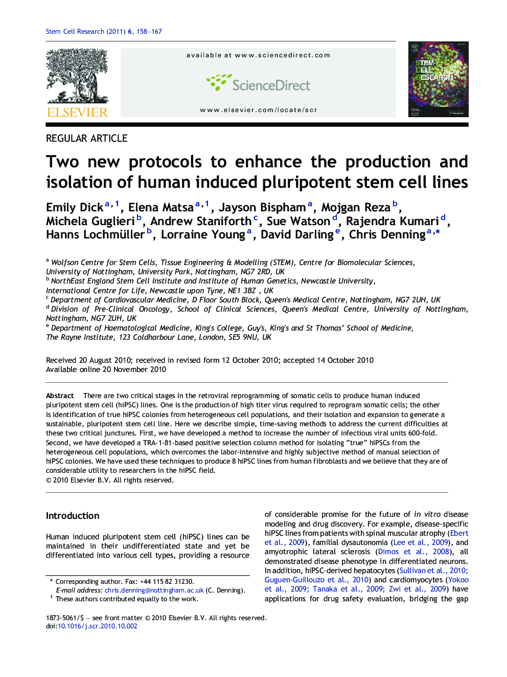 Two new protocols to enhance the production and isolation of human induced pluripotent stem cell lines