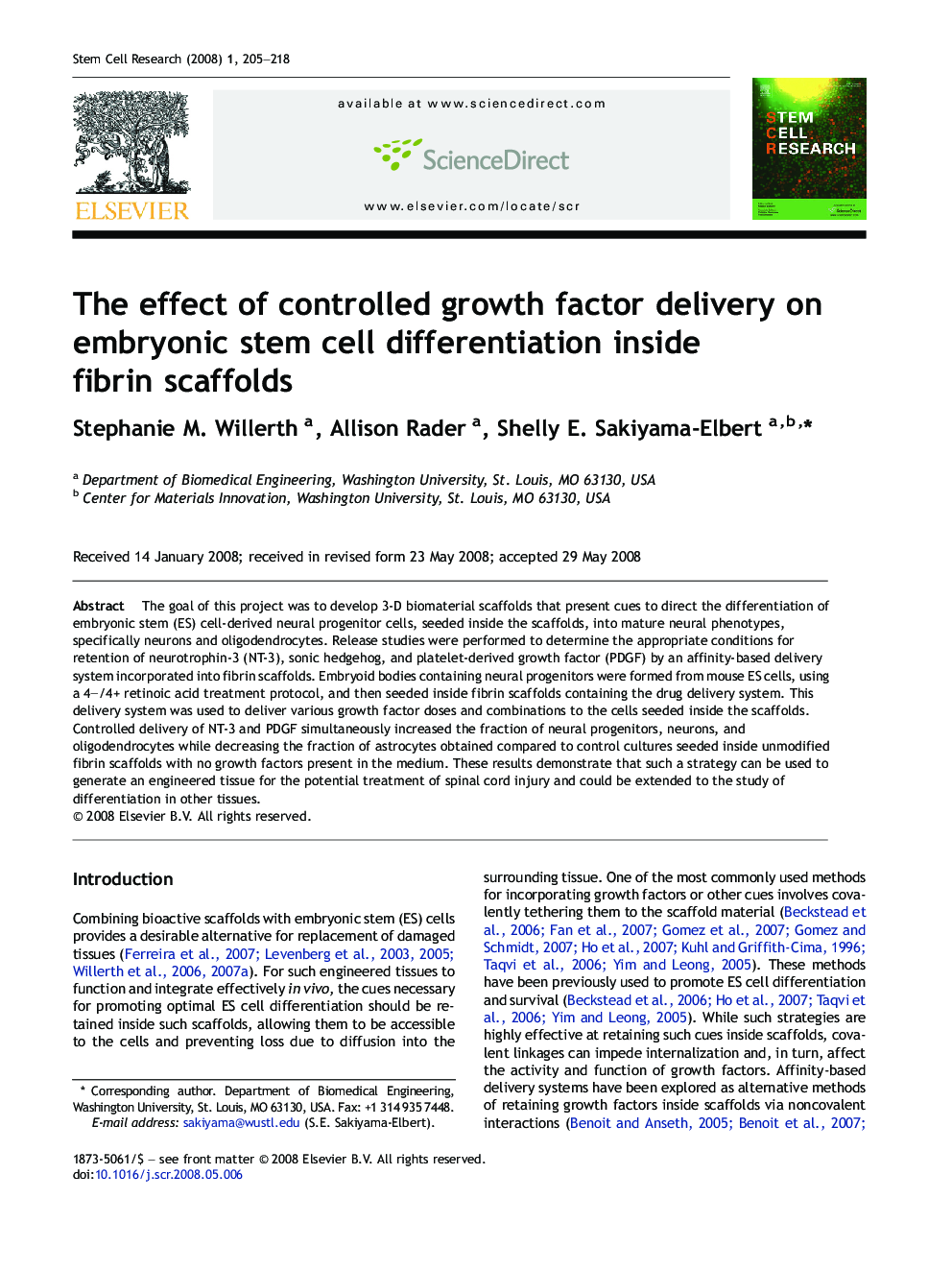 The effect of controlled growth factor delivery on embryonic stem cell differentiation inside fibrin scaffolds