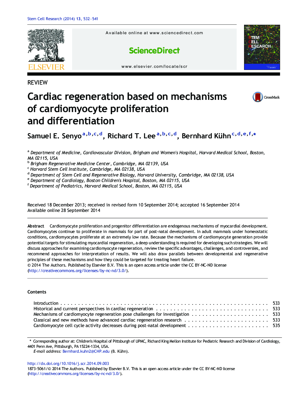 Cardiac regeneration based on mechanisms of cardiomyocyte proliferation and differentiation
