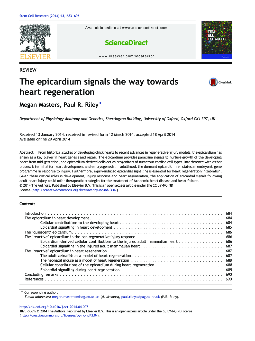 The epicardium signals the way towards heart regeneration