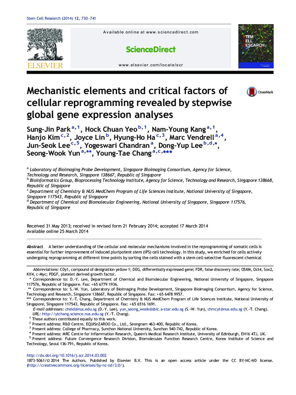Mechanistic elements and critical factors of cellular reprogramming revealed by stepwise global gene expression analyses
