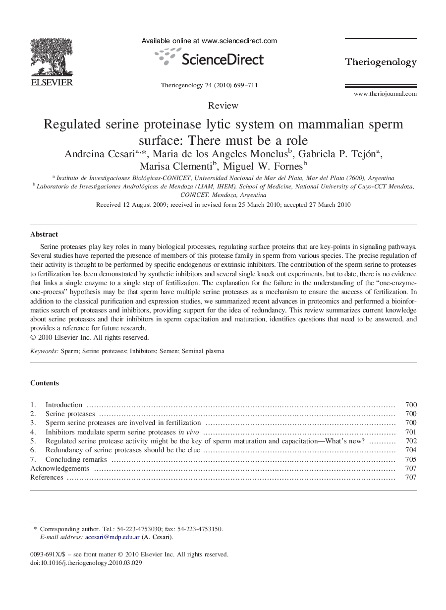 Regulated serine proteinase lytic system on mammalian sperm surface: There must be a role