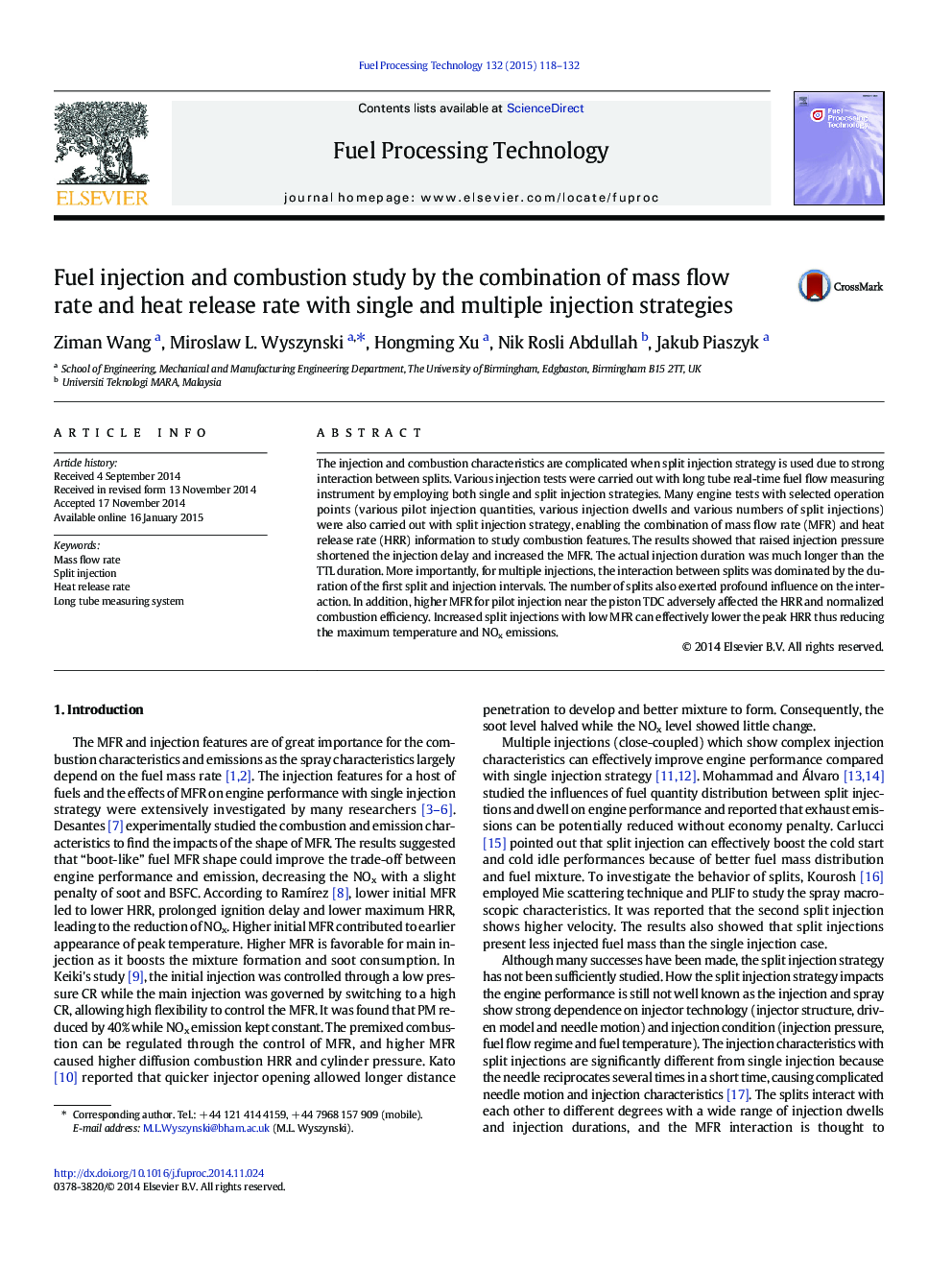 Fuel injection and combustion study by the combination of mass flow rate and heat release rate with single and multiple injection strategies