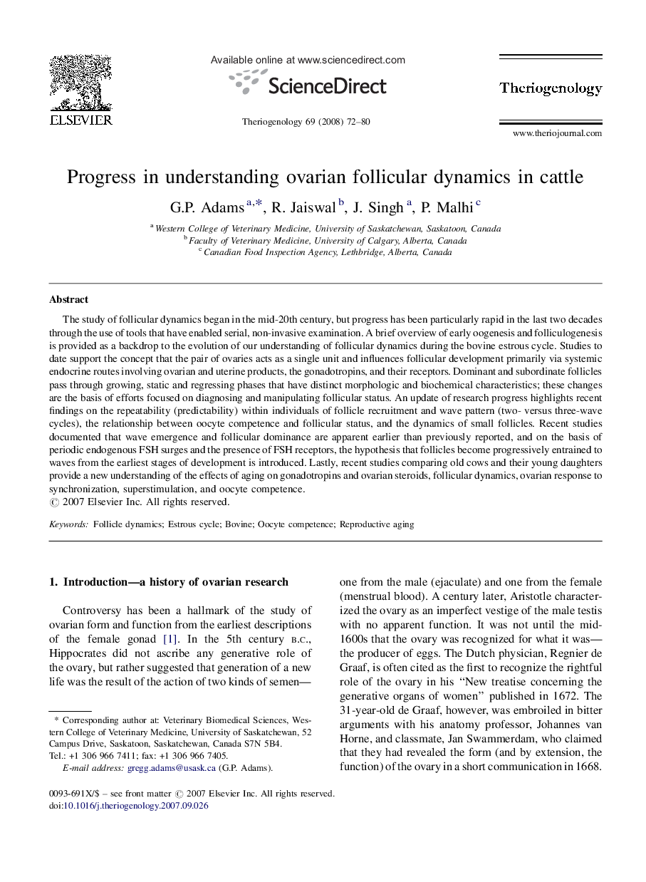 Progress in understanding ovarian follicular dynamics in cattle