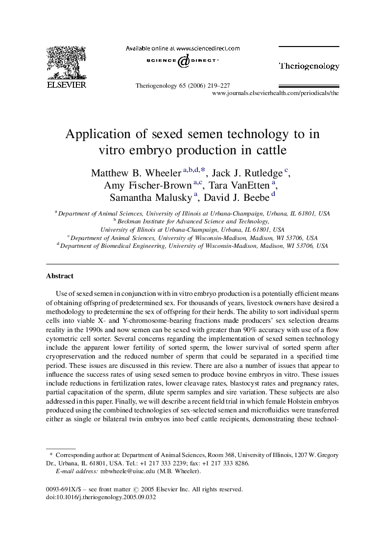 Application of sexed semen technology to in vitro embryo production in cattle