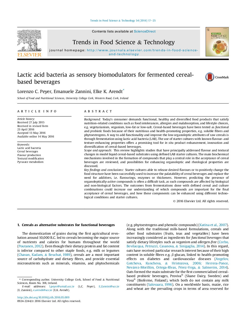 Lactic acid bacteria as sensory biomodulators for fermented cereal-based beverages