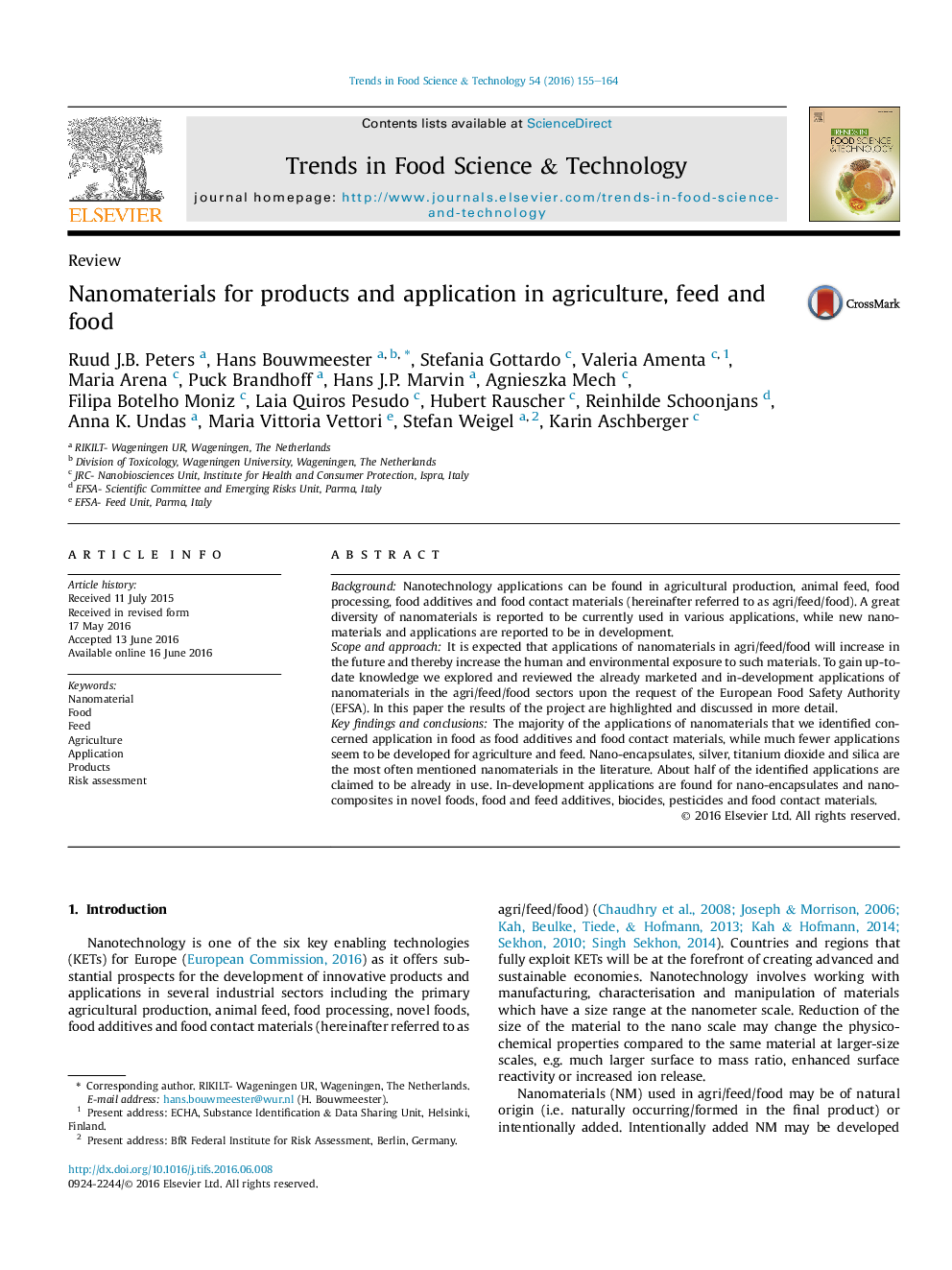 Nanomaterials for products and application in agriculture, feed and food