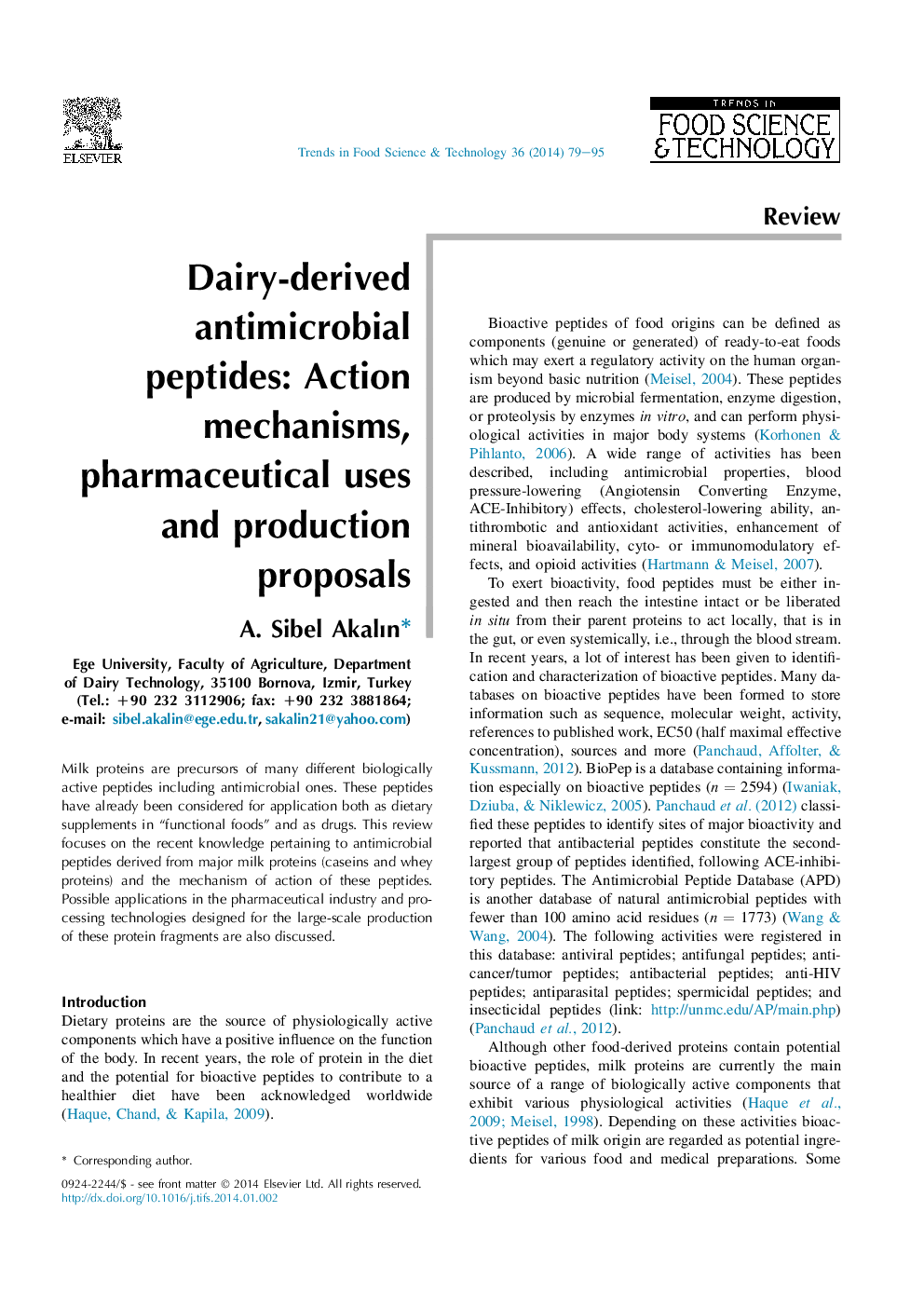 Dairy-derived antimicrobial peptides: Action mechanisms, pharmaceutical uses and production proposals