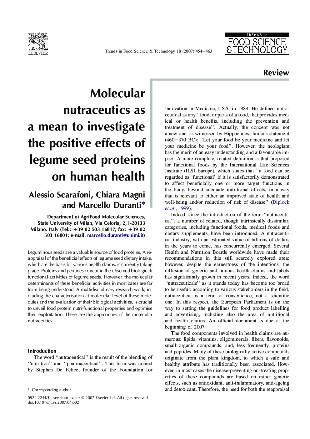 Molecular nutraceutics as a mean to investigate the positive effects of legume seed proteins on human health