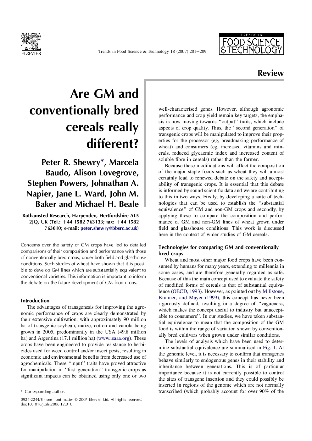 Are GM and conventionally bred cereals really different?