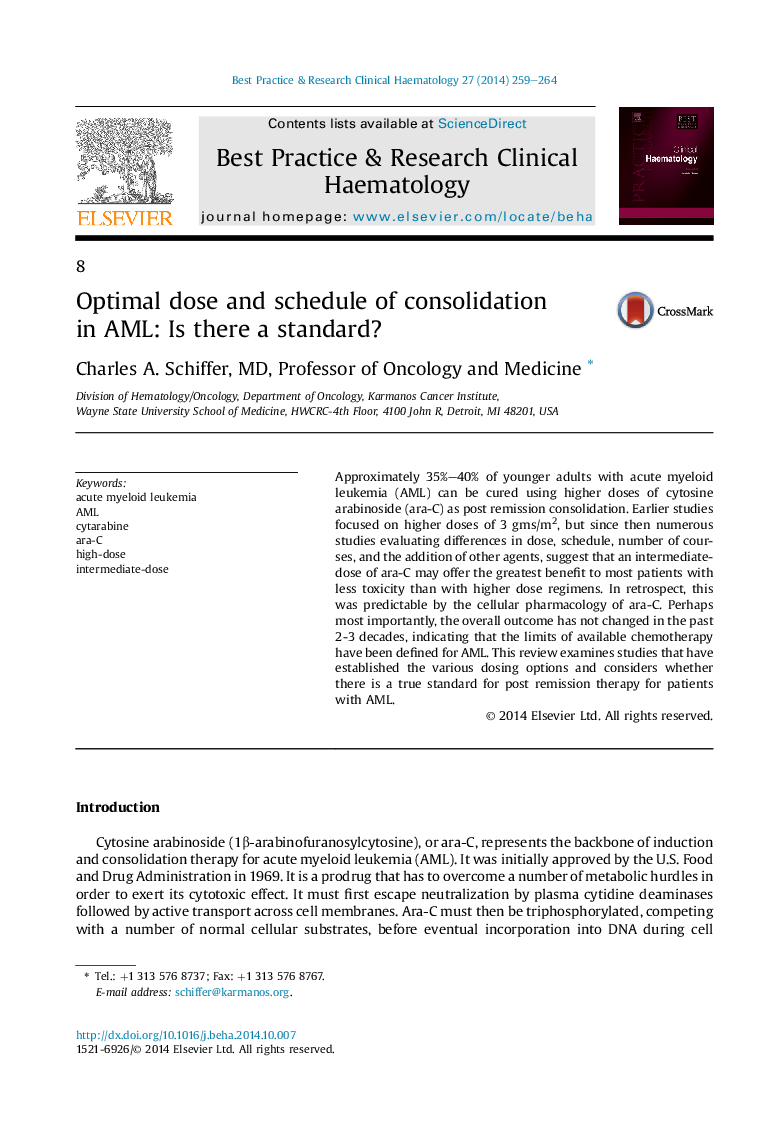 Optimal dose and schedule of consolidation in AML: Is there a standard?