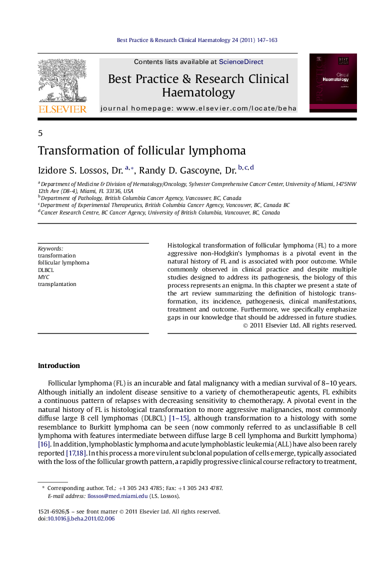 Transformation of follicular lymphoma