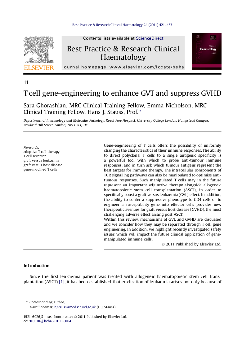 T cell gene-engineering to enhance GVT and suppress GVHD