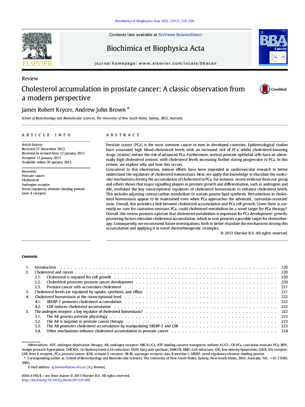 Cholesterol accumulation in prostate cancer: A classic observation from a modern perspective