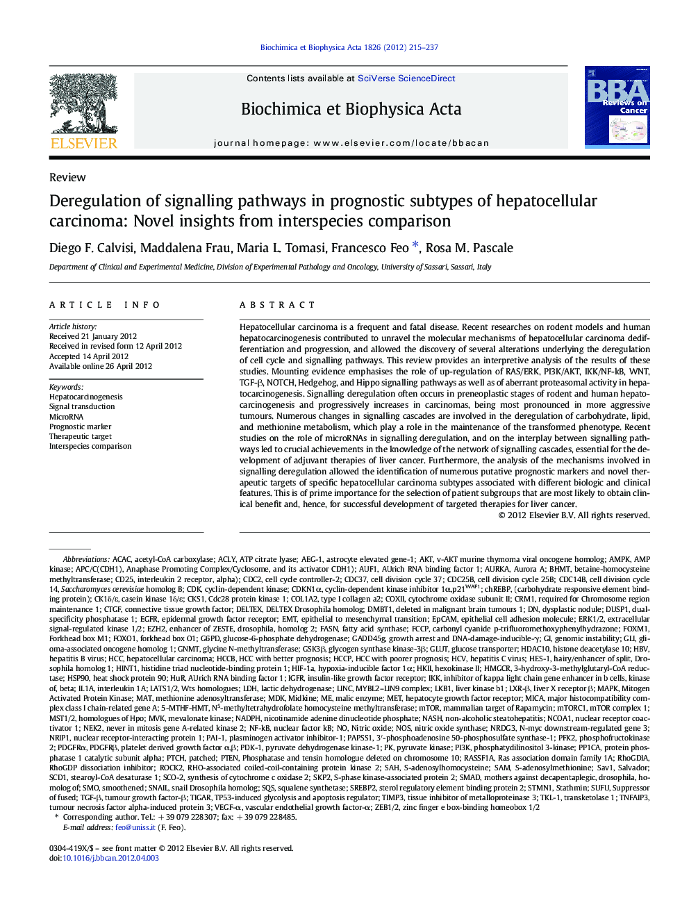 عکس صفحه اول مقاله: Deregulation of signalling pathways in prognostic subtypes of hepatocellular carcinoma: Novel insights from interspecies comparison Deregulation of signalling pathways in prognostic subtypes of hepatocellular carcinoma: Novel insights from interspecies comparison