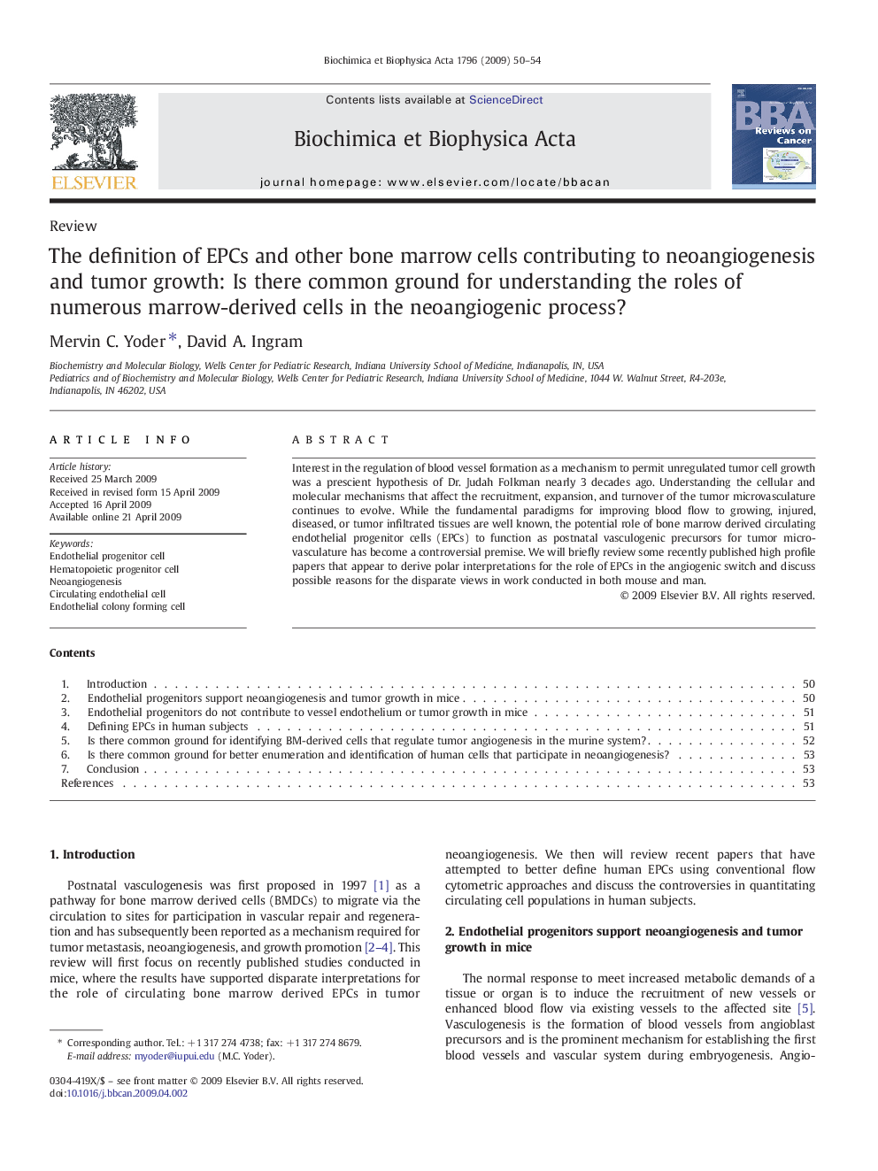 The definition of EPCs and other bone marrow cells contributing to neoangiogenesis and tumor growth: Is there common ground for understanding the roles of numerous marrow-derived cells in the neoangiogenic process?