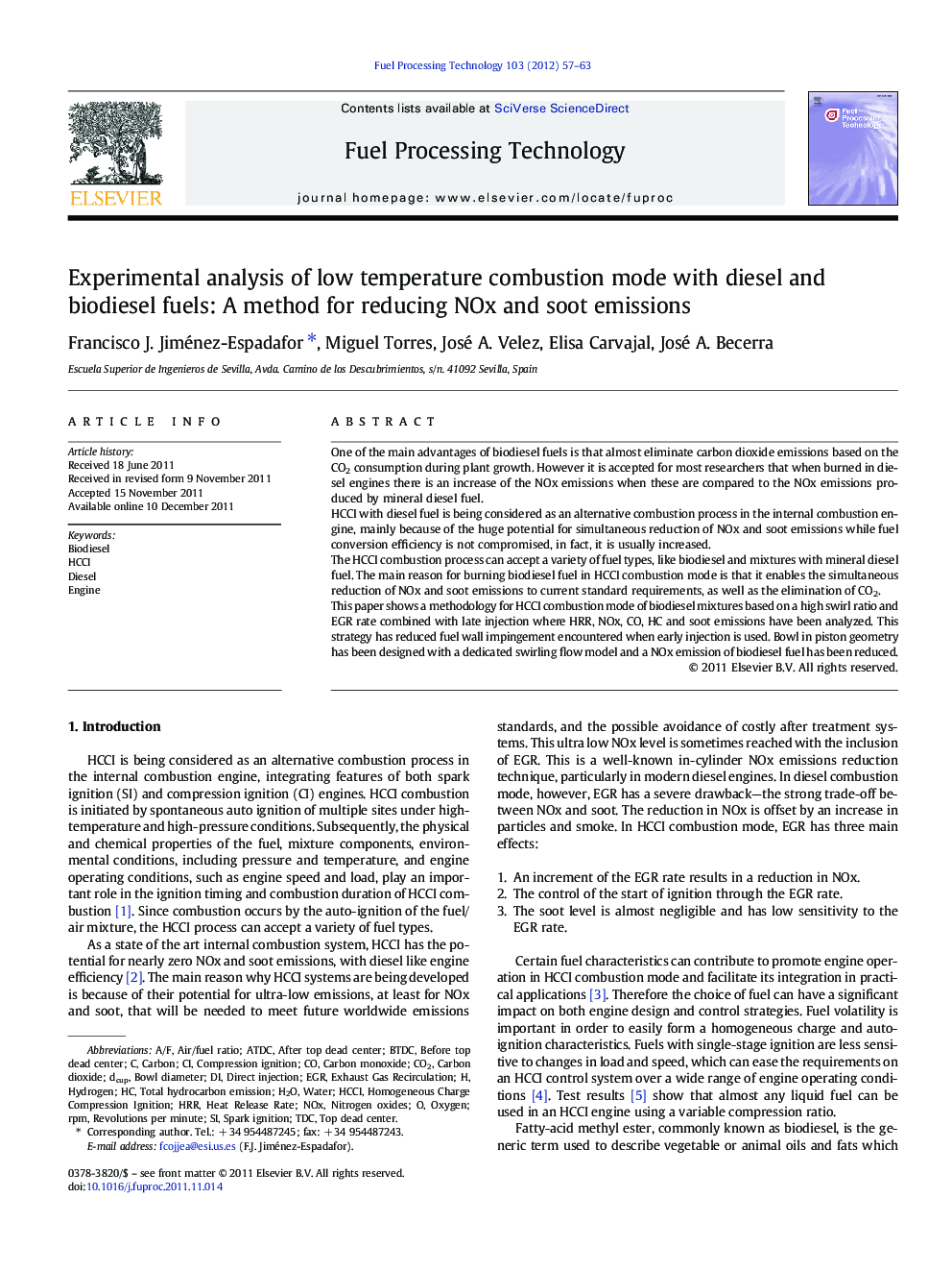 Experimental analysis of low temperature combustion mode with diesel and biodiesel fuels: A method for reducing NOx and soot emissions