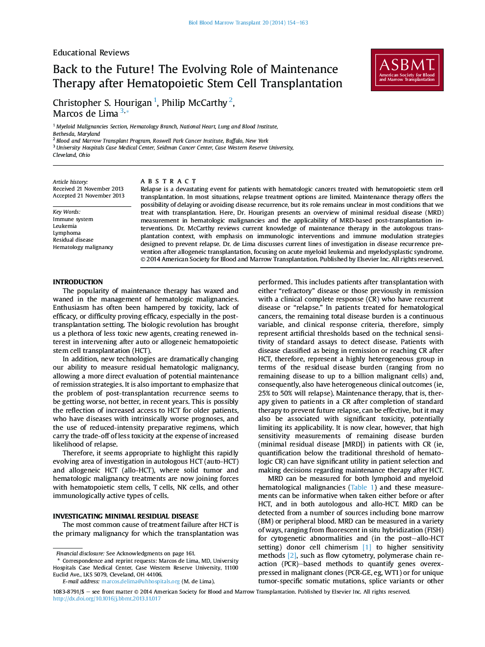 Back to the Future! The Evolving Role of Maintenance Therapy after Hematopoietic Stem Cell Transplantation 