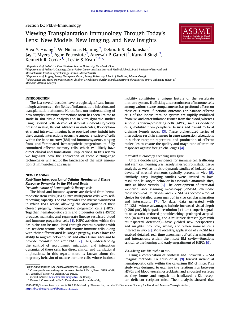 Viewing Transplantation Immunology Through Today's Lens: New Models, New Imaging, and New Insights
