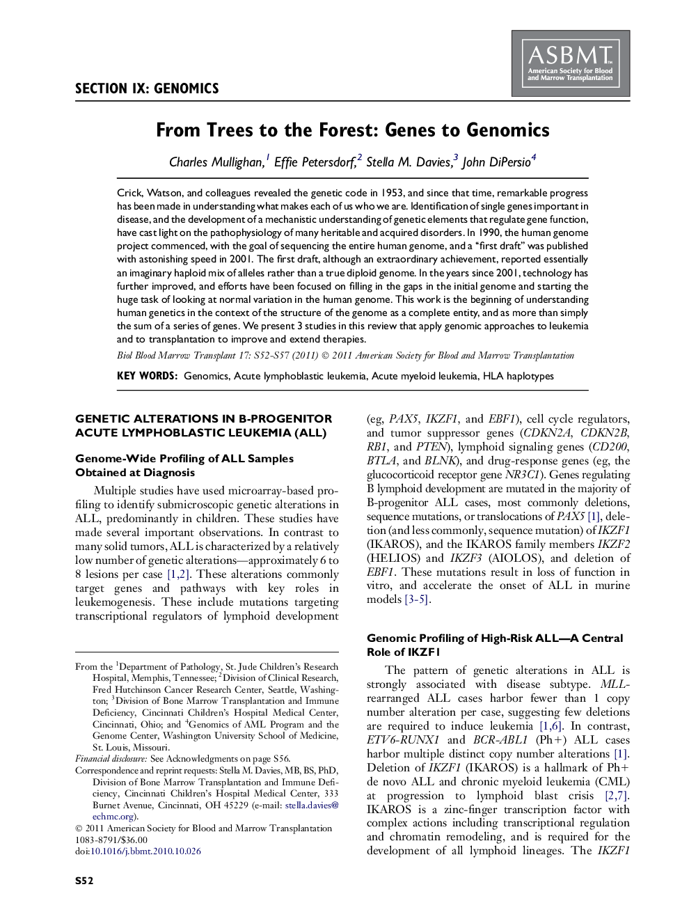 From Trees to the Forest: Genes to Genomics 