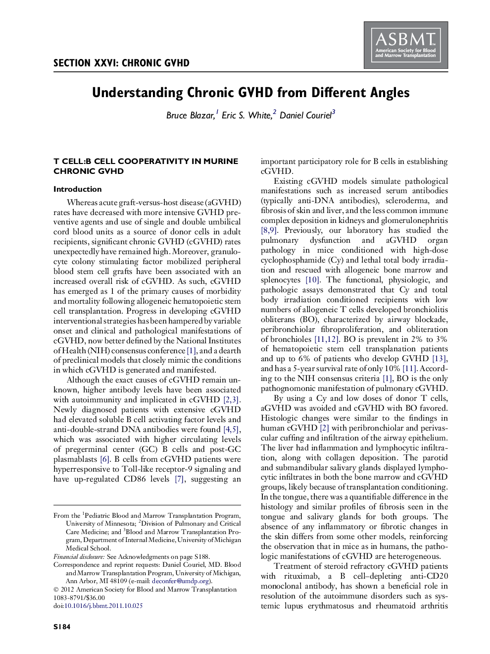 Understanding Chronic GVHD from Different Angles
