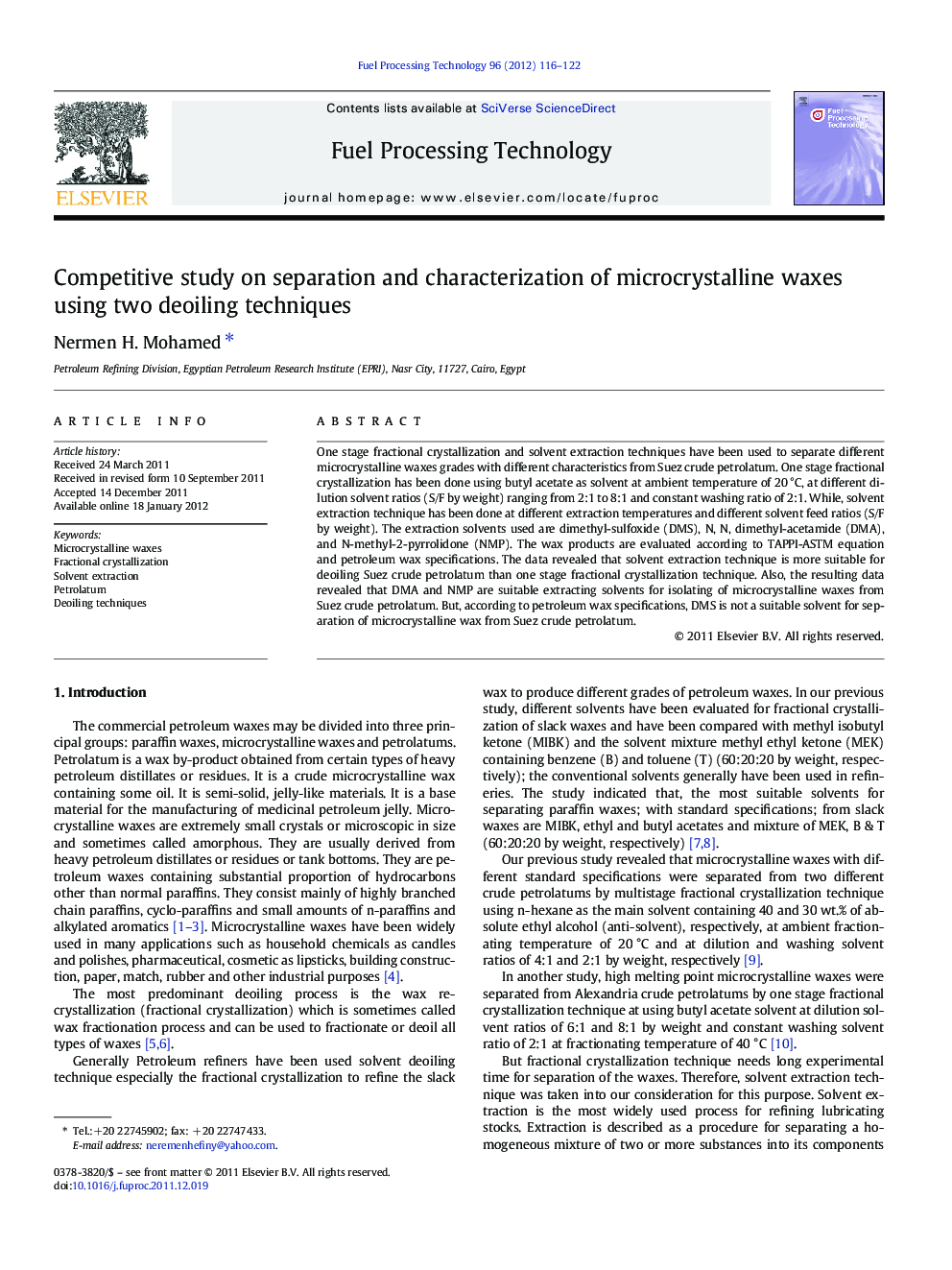 Competitive study on separation and characterization of microcrystalline waxes using two deoiling techniques