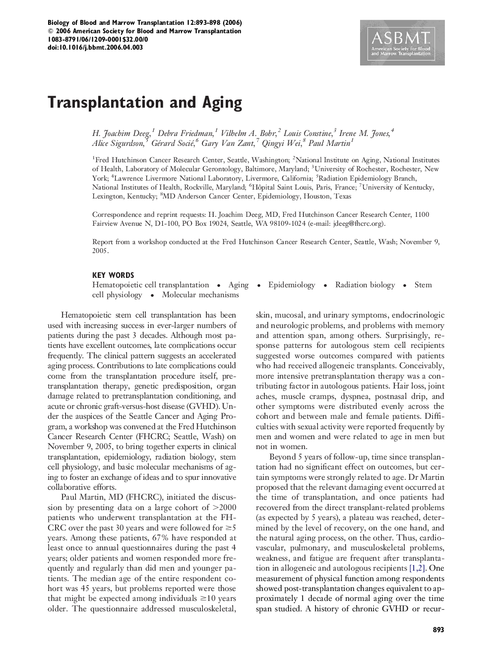 Transplantation and Aging