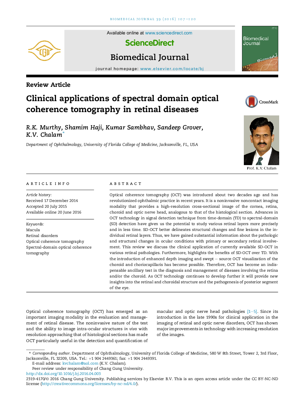 Clinical applications of spectral domain optical coherence tomography in retinal diseases 