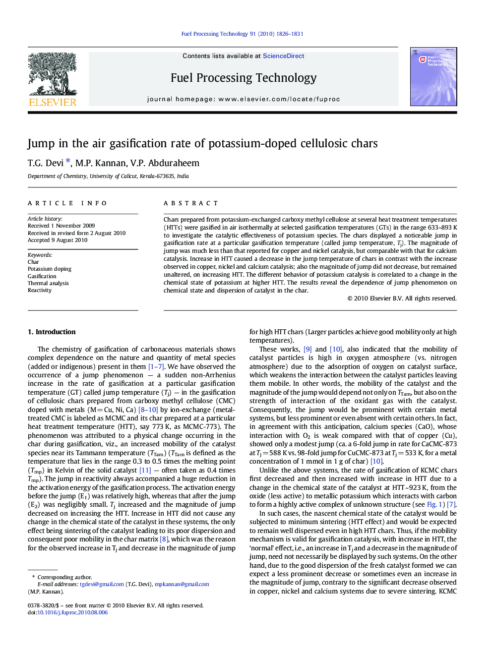 Jump in the air gasification rate of potassium-doped cellulosic chars