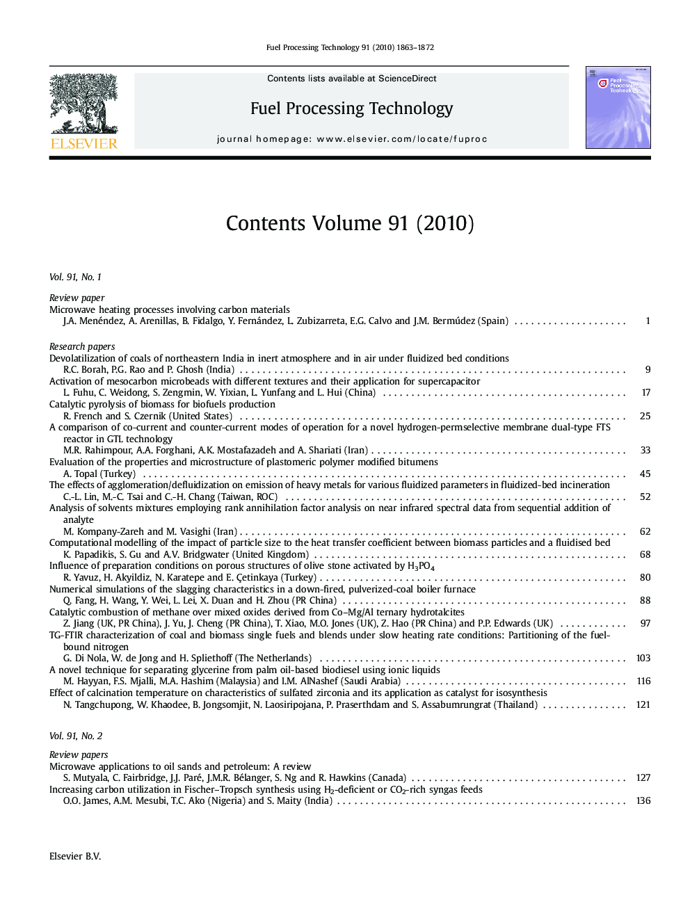 Contents Volume