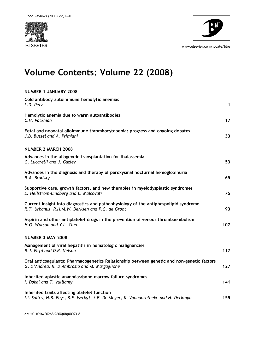 Volume Contents and Author Index