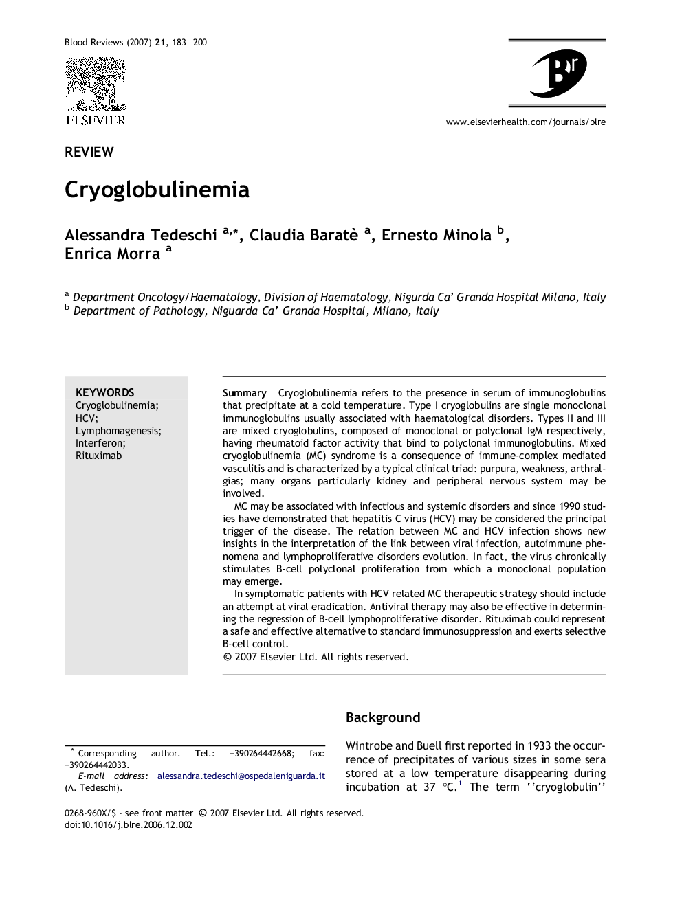 Cryoglobulinemia