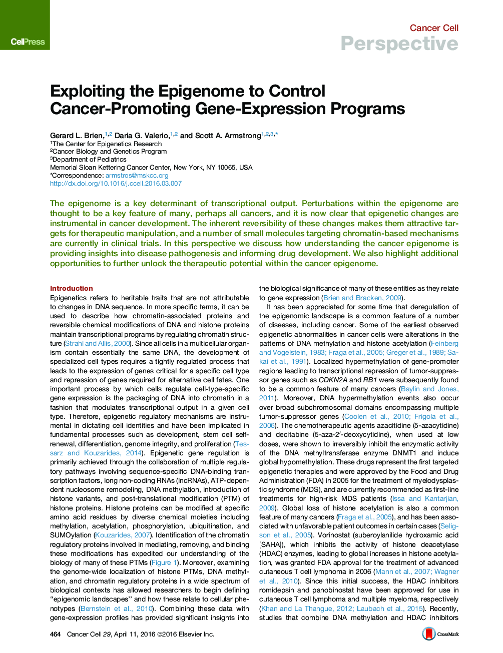 Exploiting the Epigenome to Control Cancer-Promoting Gene-Expression Programs