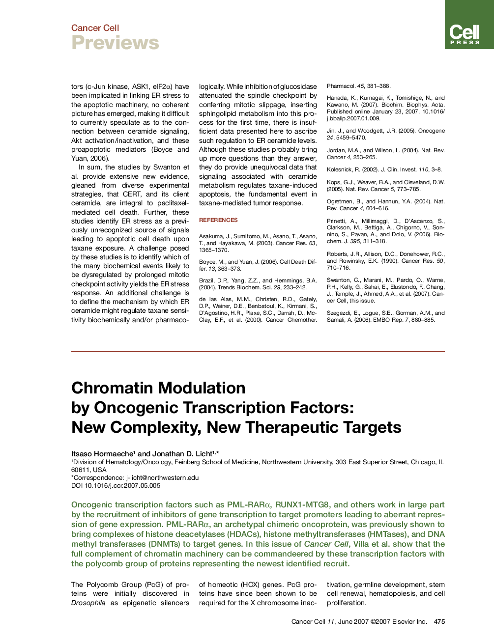 عکس صفحه اول مقاله: Chromatin Modulation by Oncogenic Transcription Factors: New Complexity, New Therapeutic Targets Chromatin Modulation by Oncogenic Transcription Factors: New Complexity, New Therapeutic Targets