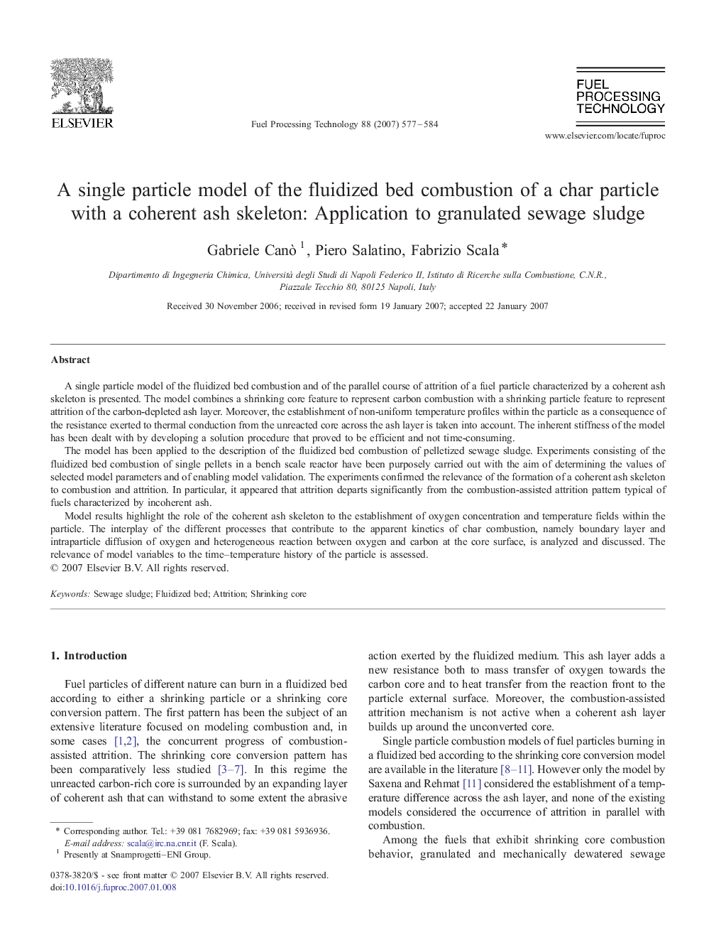 A single particle model of the fluidized bed combustion of a char particle with a coherent ash skeleton: Application to granulated sewage sludge