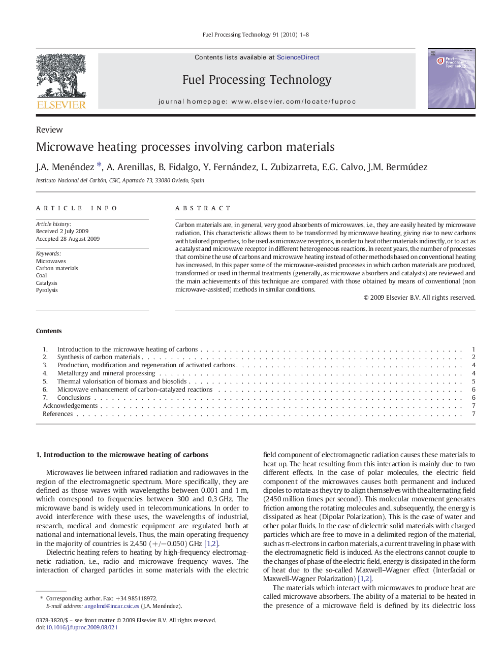 Microwave heating processes involving carbon materials