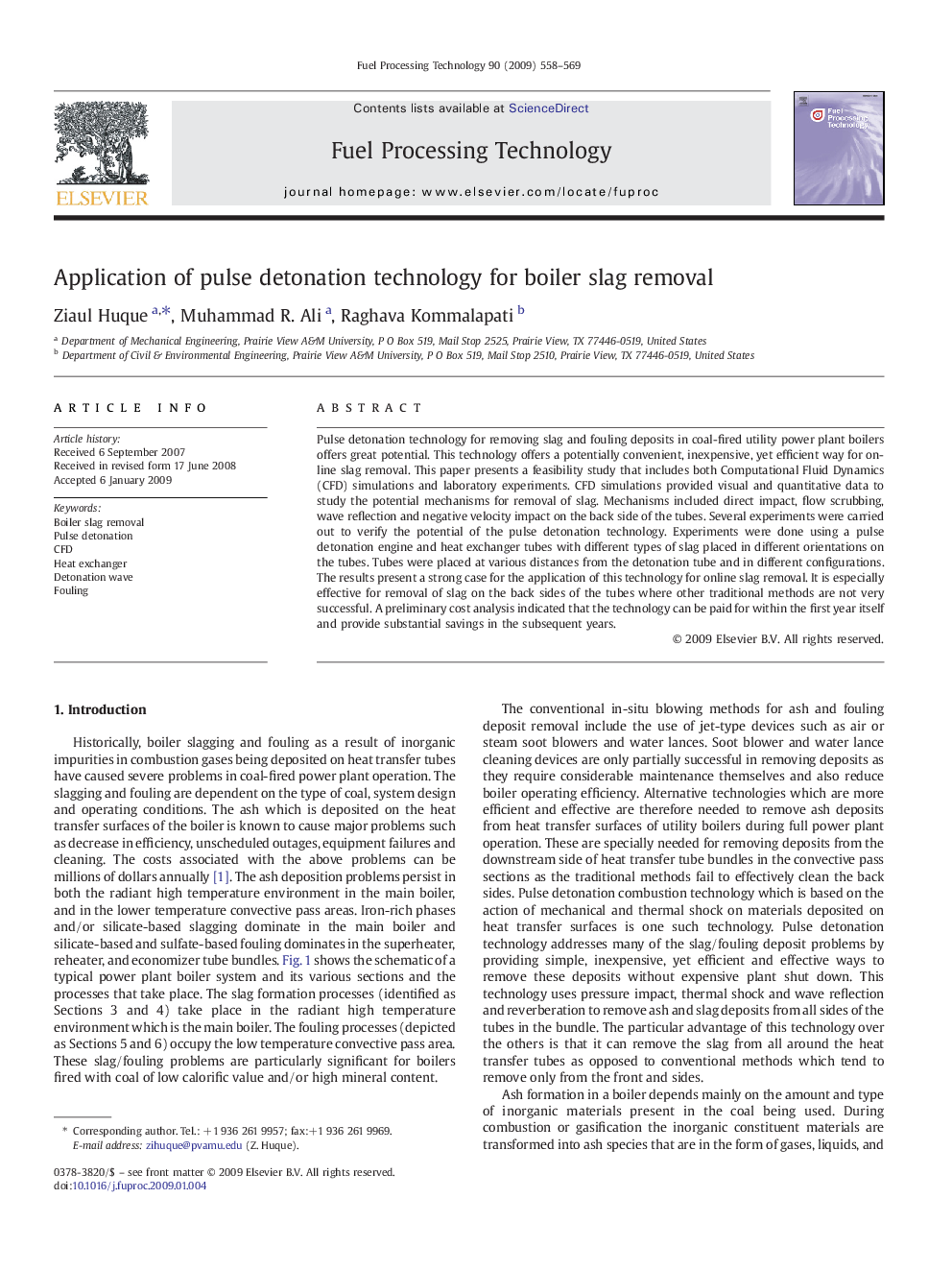 Application of pulse detonation technology for boiler slag removal