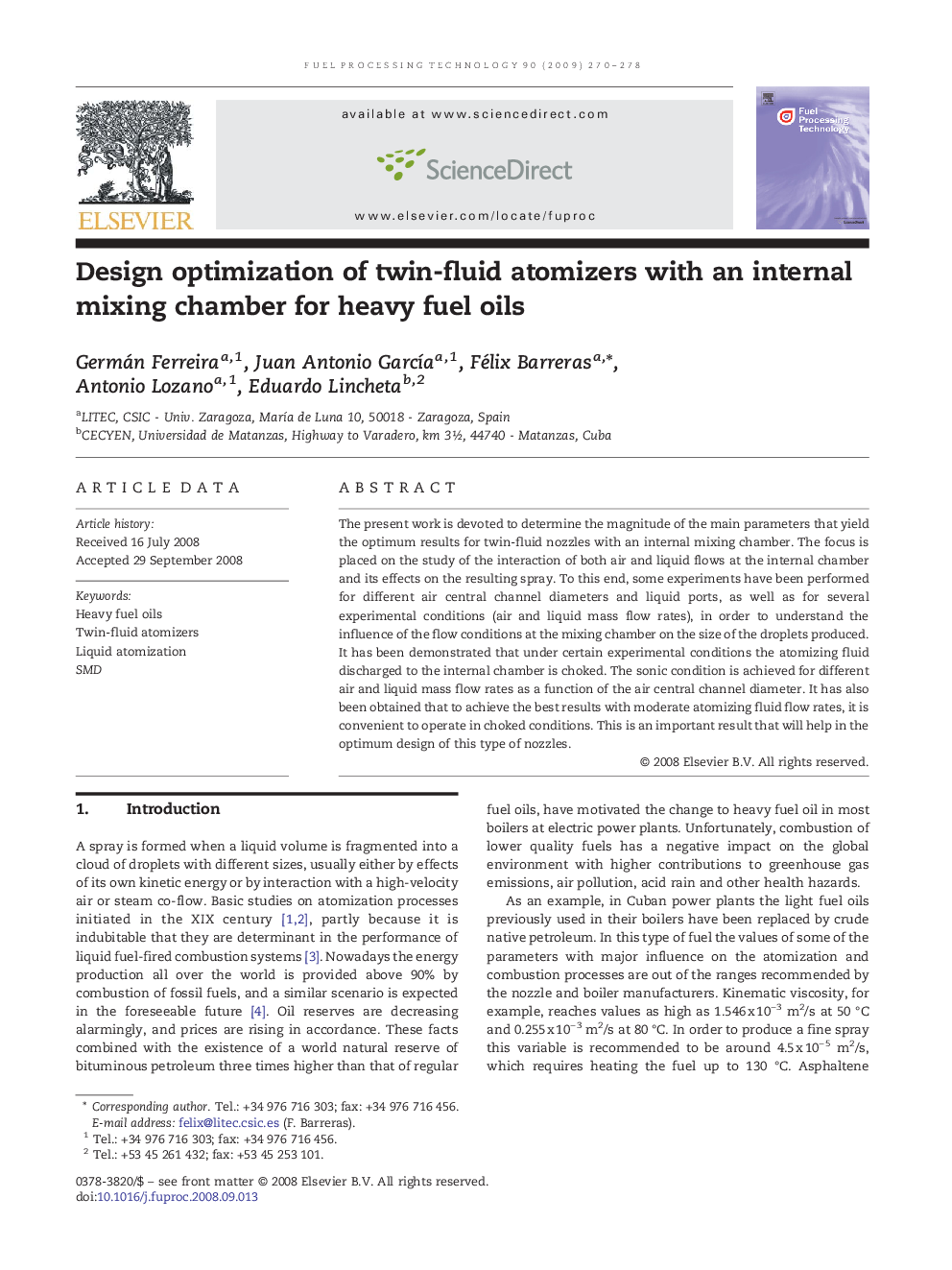 Design optimization of twin-fluid atomizers with an internal mixing chamber for heavy fuel oils