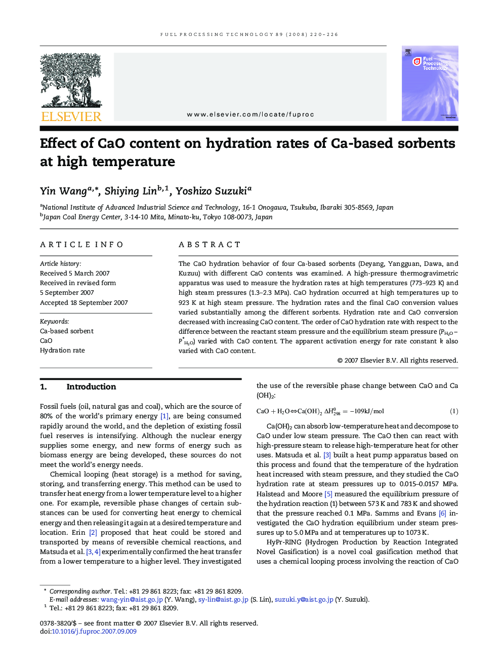 Effect of CaO content on hydration rates of Ca-based sorbents at high temperature