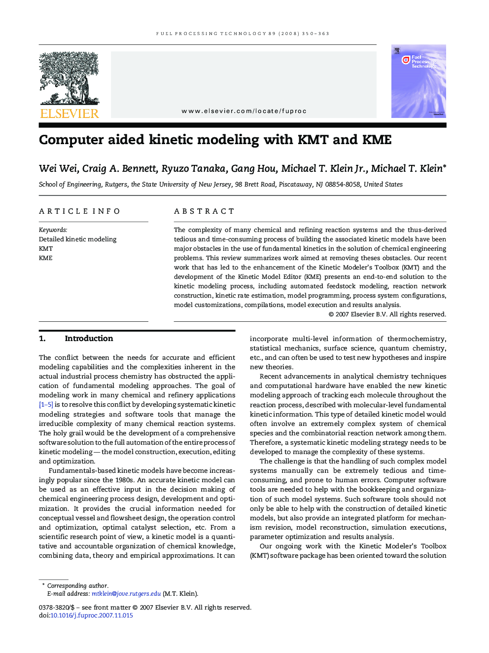 Computer aided kinetic modeling with KMT and KME