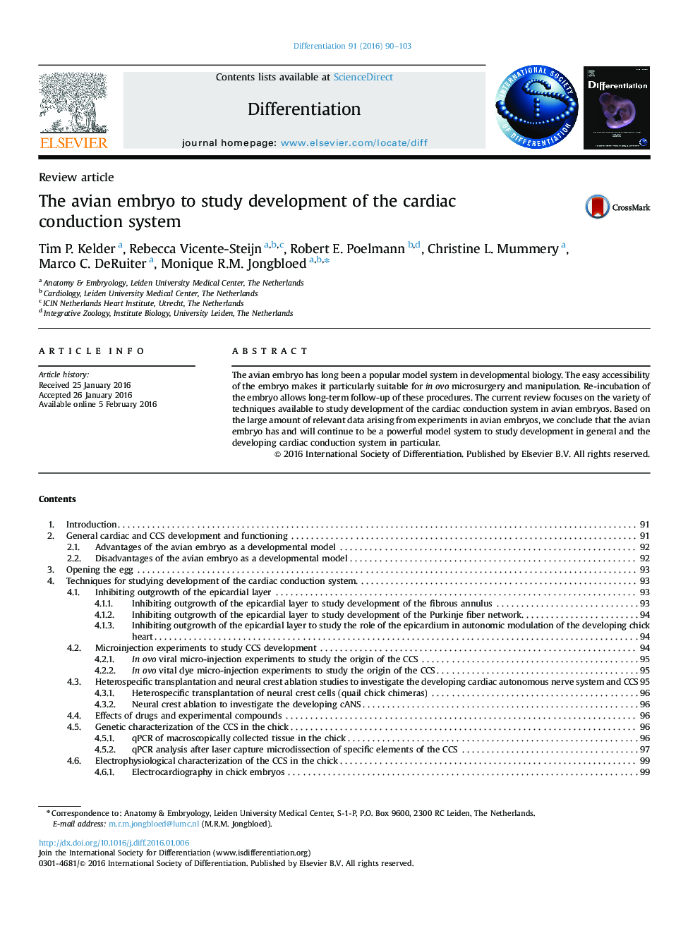 The avian embryo to study development of the cardiac conduction system