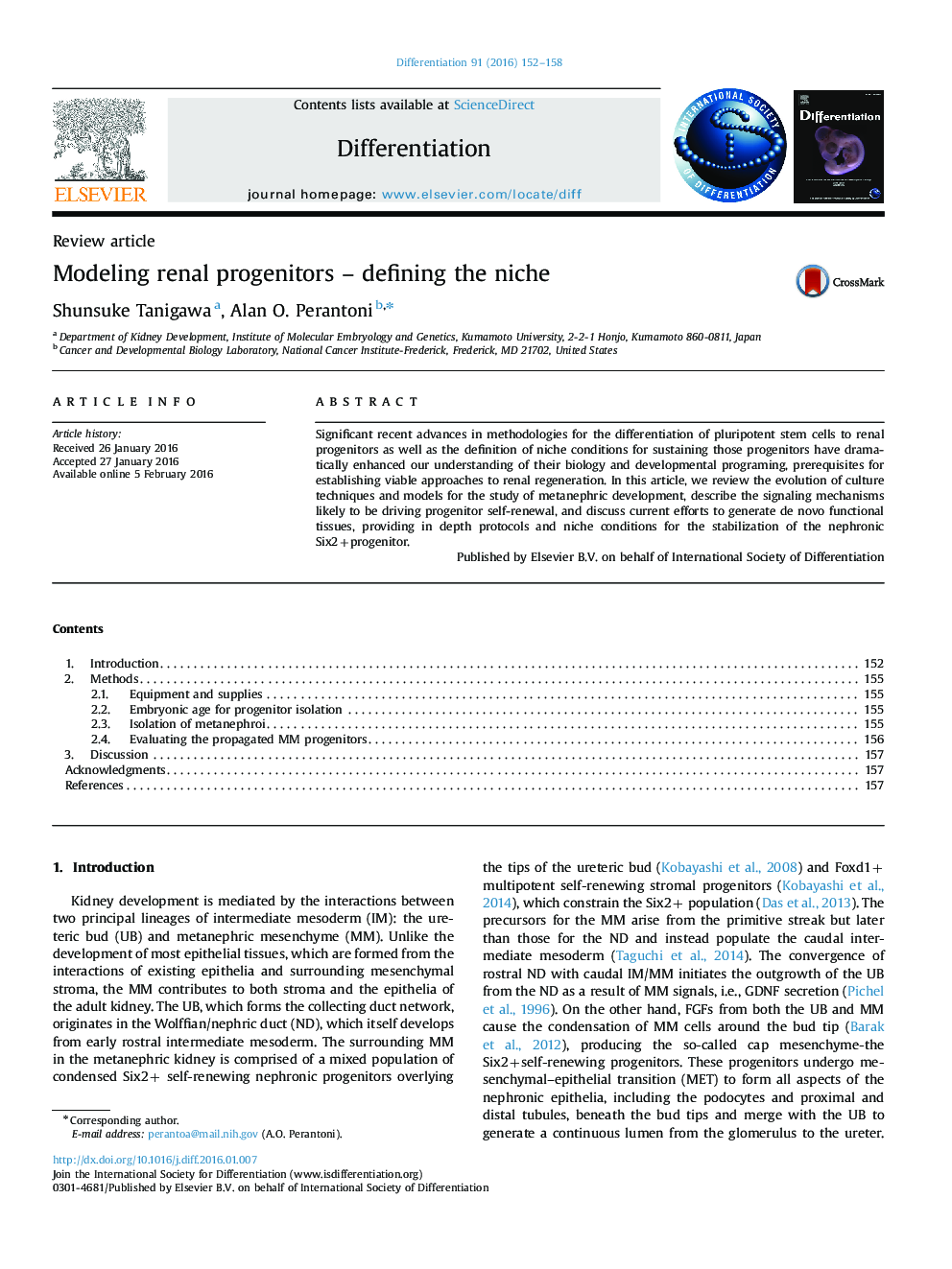 Modeling renal progenitors – defining the niche