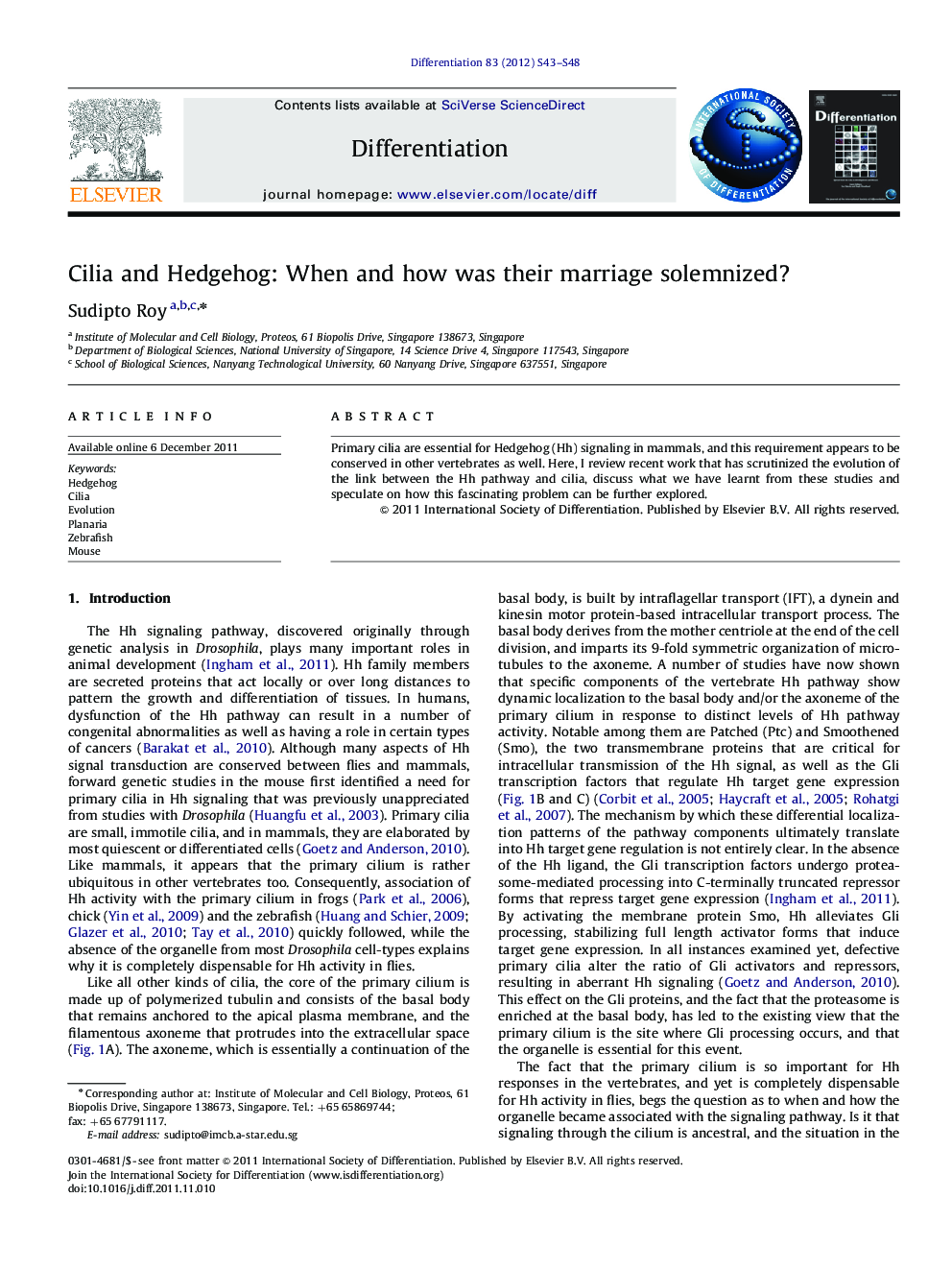 Cilia and Hedgehog: When and how was their marriage solemnized?