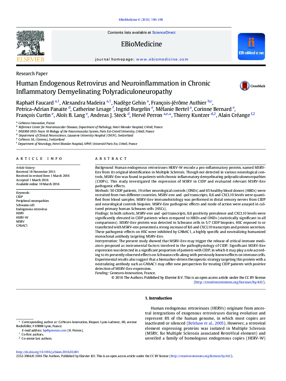 Human Endogenous Retrovirus and Neuroinflammation in Chronic Inflammatory Demyelinating Polyradiculoneuropathy