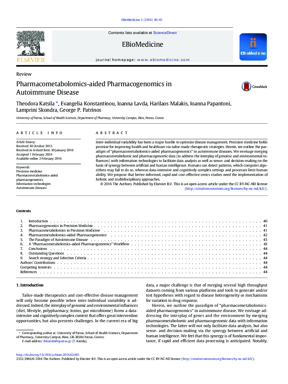 Pharmacometabolomics-aided Pharmacogenomics in Autoimmune Disease