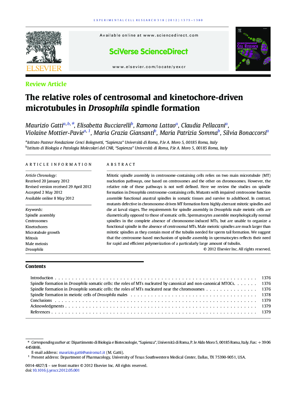 The relative roles of centrosomal and kinetochore-driven microtubules in Drosophila spindle formation