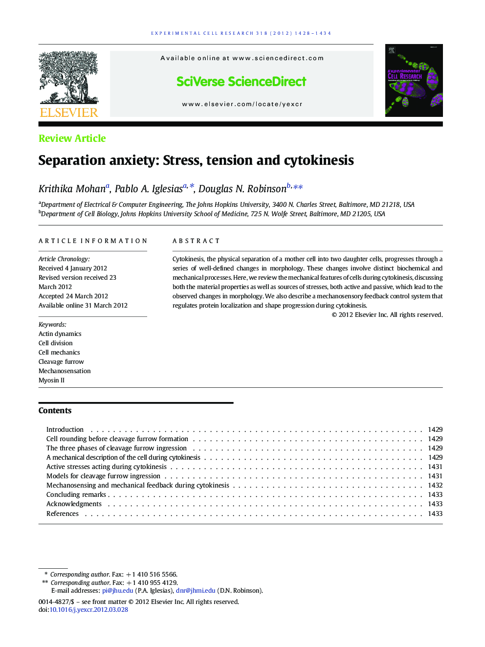 Separation anxiety: Stress, tension and cytokinesis