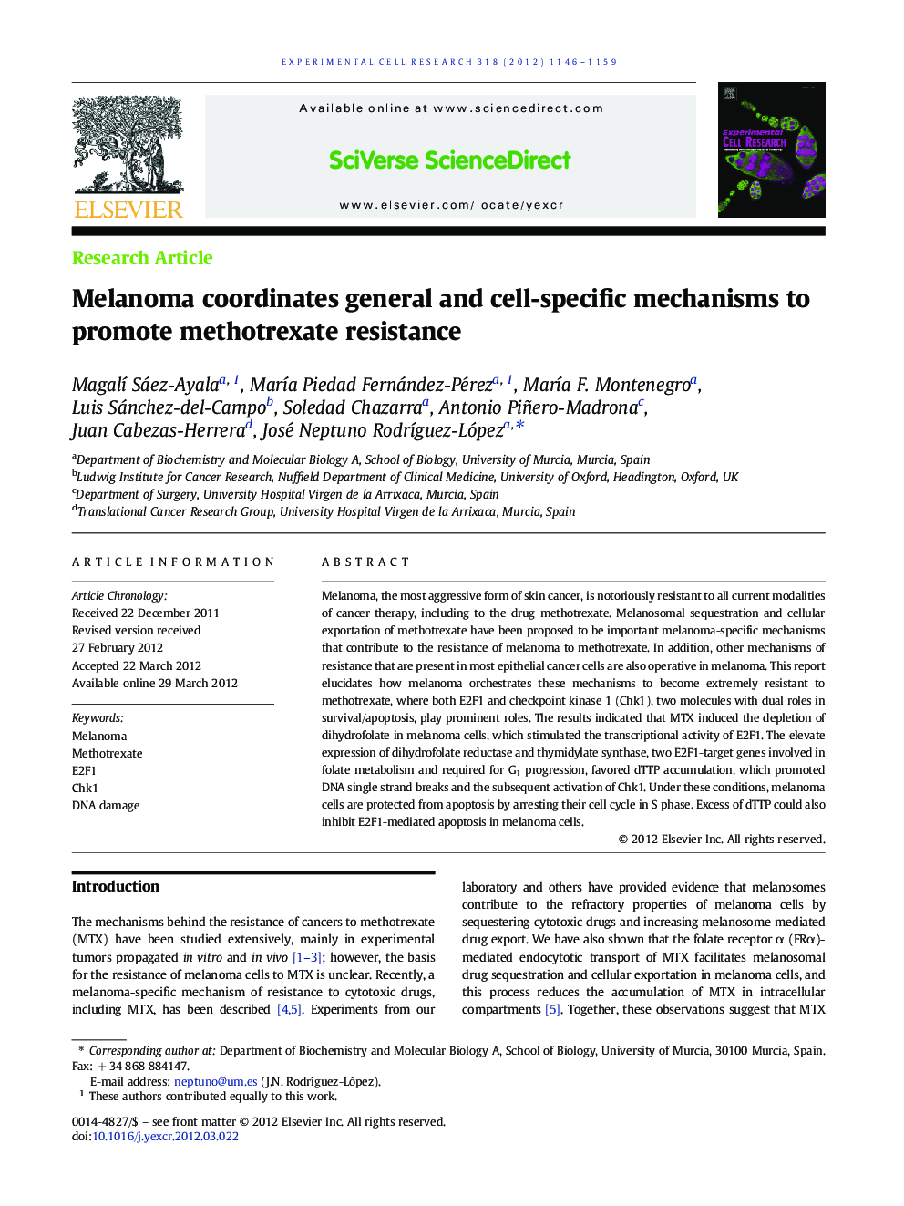 Melanoma coordinates general and cell-specific mechanisms to promote methotrexate resistance