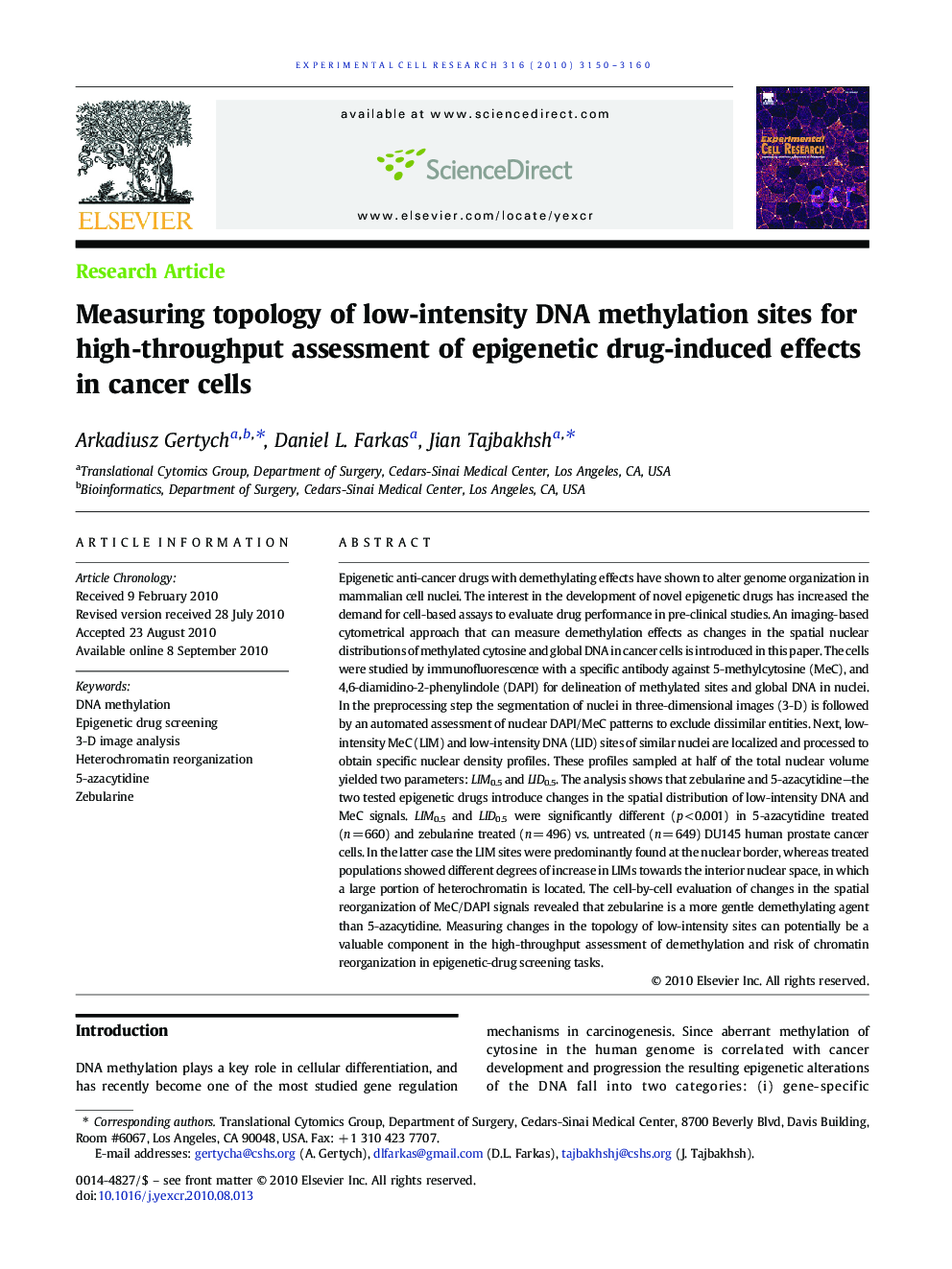 Measuring topology of low-intensity DNA methylation sites for high-throughput assessment of epigenetic drug-induced effects in cancer cells