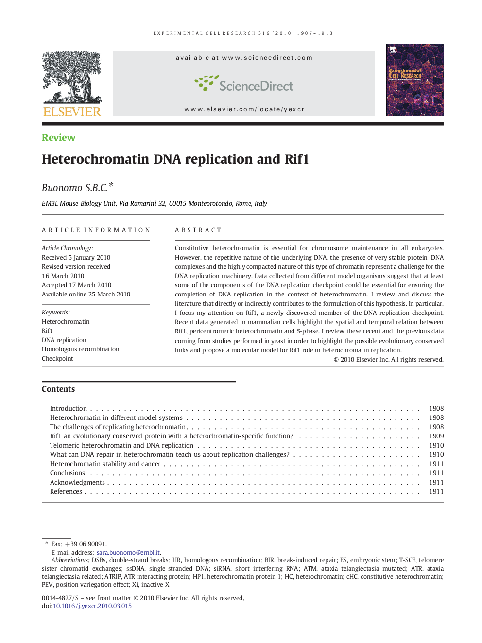 Heterochromatin DNA replication and Rif1